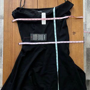 Bebe Black US Medium Off-Shoulder A-Line Dress